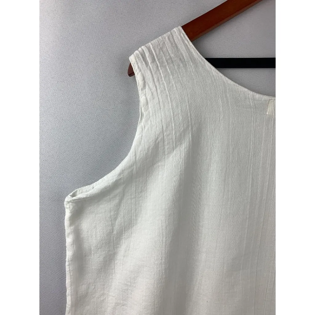 Women’s Mireille White Double Layered Tank Top Size L Size L - Image 6