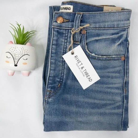 Madewell Rivet & Thread Cali Demi-Boot Jeans in Shetland Wash,  made in USA,‎ 25 - Image 17