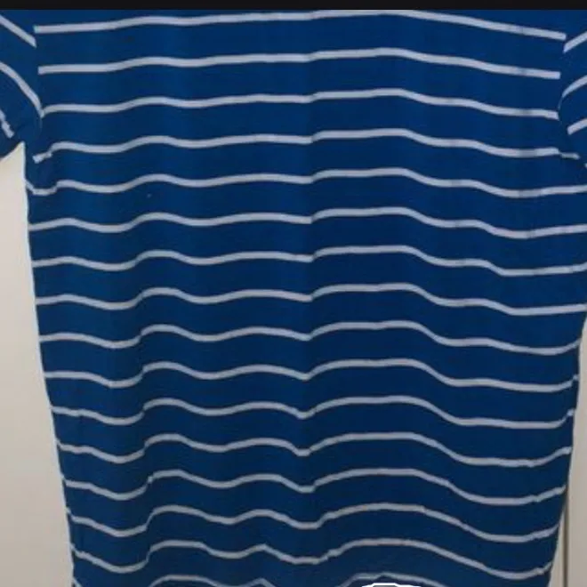 Abercrombie & Fitch Blue & White Striped Crewneck T-shirt - Image 6