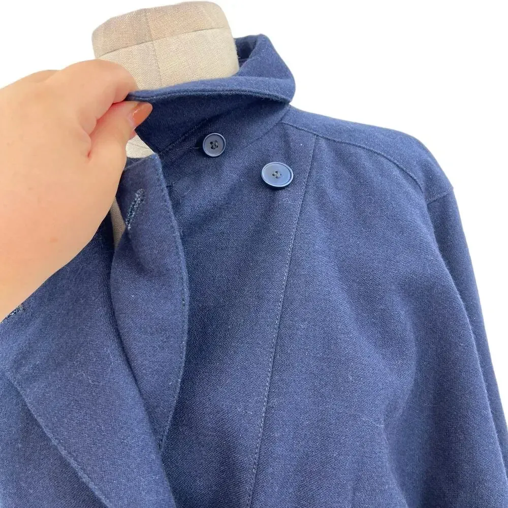 MM6 Maison Martin Margiela Navy Blue Cotton Wool Blend Jacket‎ Size 42 US 6 - Image 4