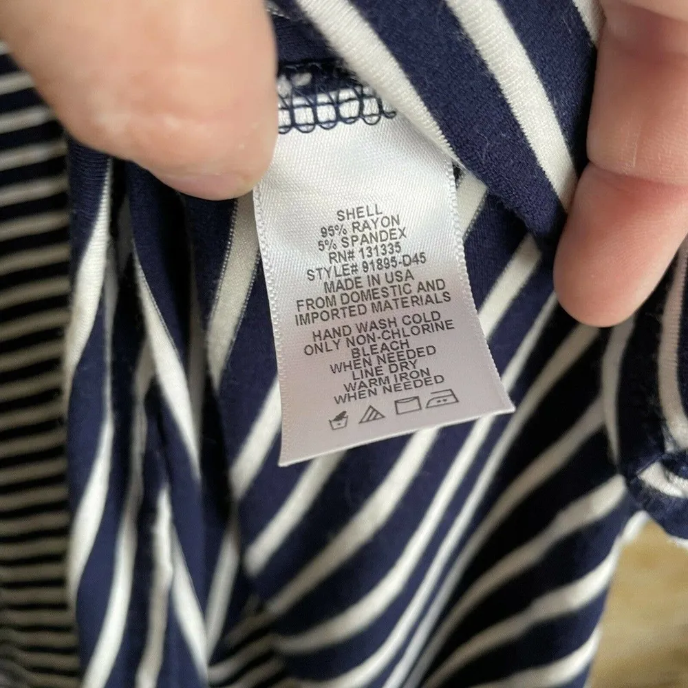 Socialite Blue & White Striped Criss Cross Back Dress - Size Medium - Mini Dress - Image 11