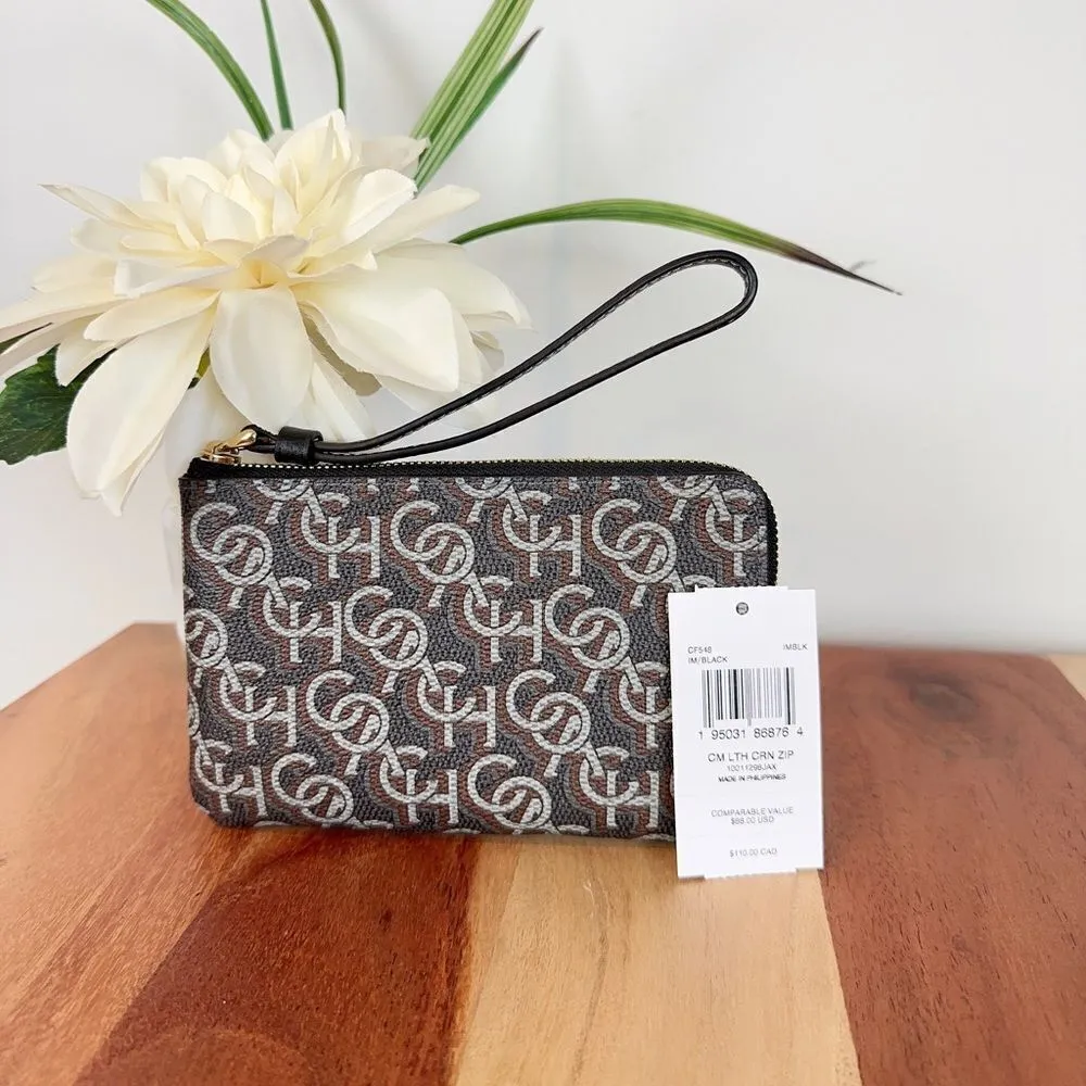 NWT‎ Coach Corner Zip Wristlet With Coach Monogram Print - Image 6