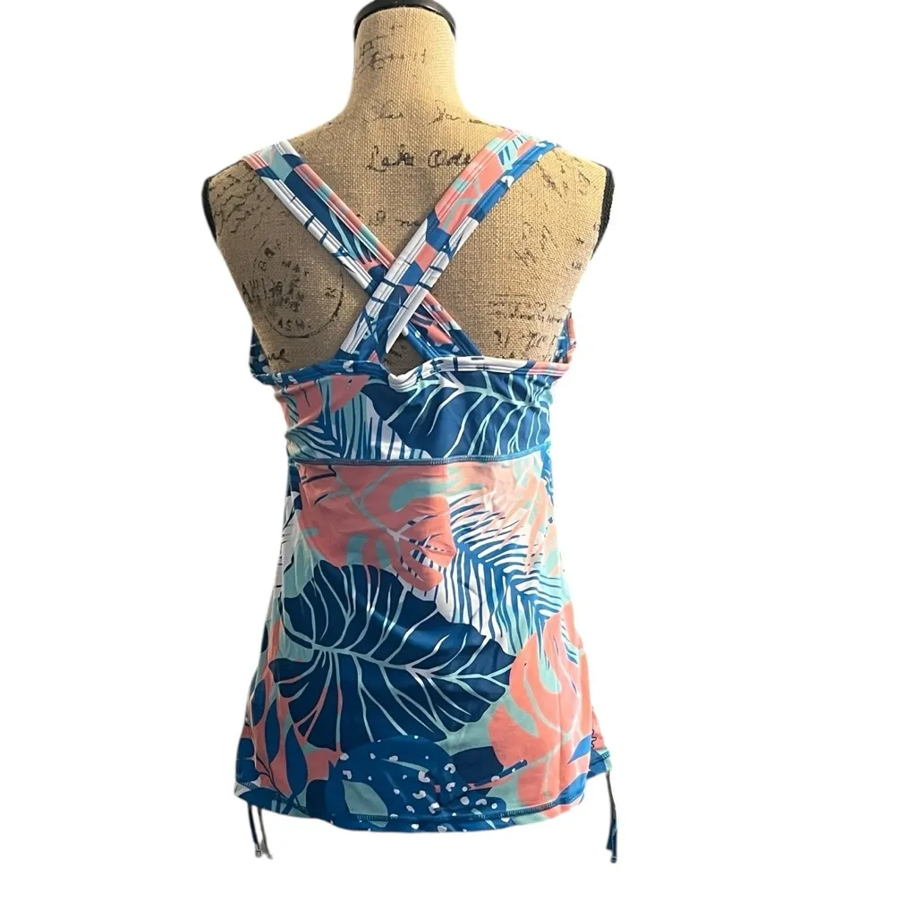UV Skinz Tropical Pink and Blue Swim Top with UV Protection Size L - Image 6