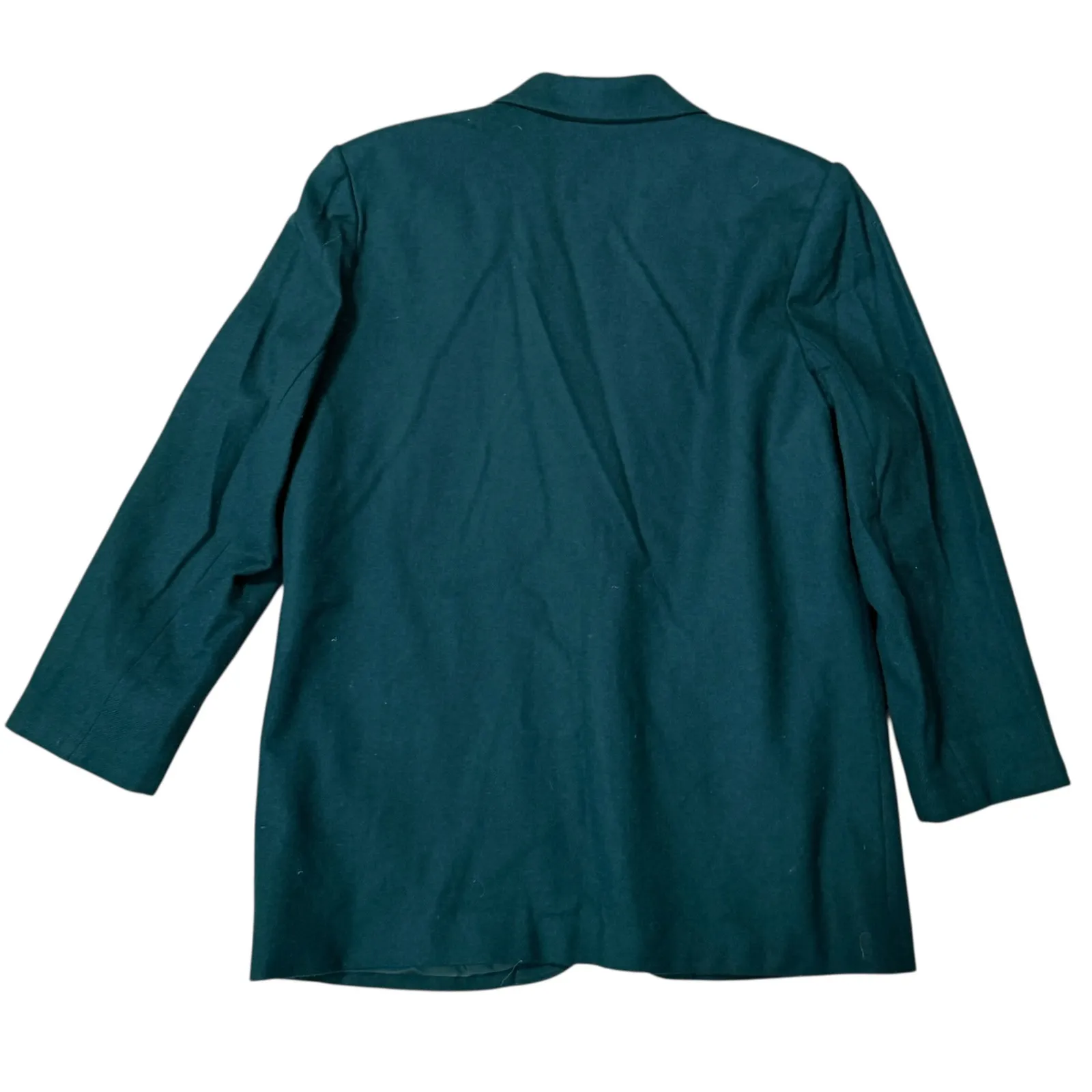 VTG Sag Harbor Womens Blazer Jacket Dark Emerald Green Wool Button Front Size 12 - Image 2