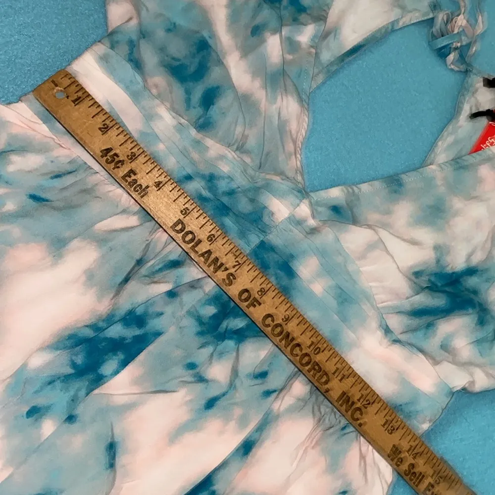 FOREVER 21 romper sleeveless tie-dyed lined v-neck long back keyhole NEW size S - Image 14