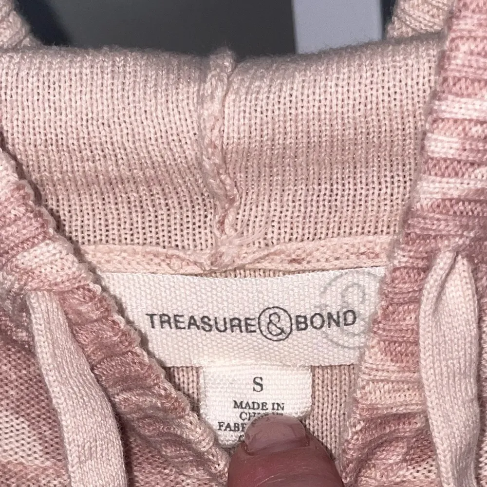 TREASURE&BOND Marble Knit Sweater Womens Small Lightweight Hoodie Boho Pullover - Image 3