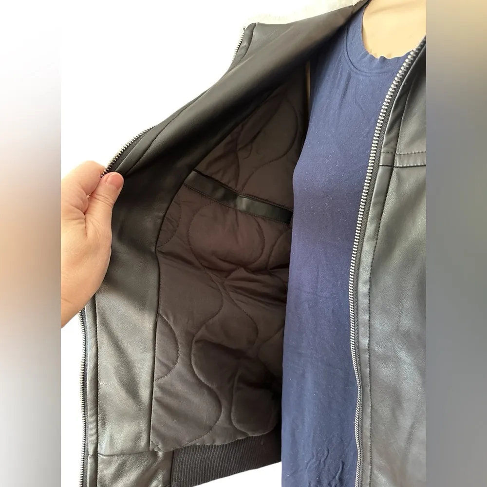 NWT 4TH & RECKLESS sold by BHFO O Benson Womens Faux Fur Trim Heavy Bomber BK M Black Size M - Image 6