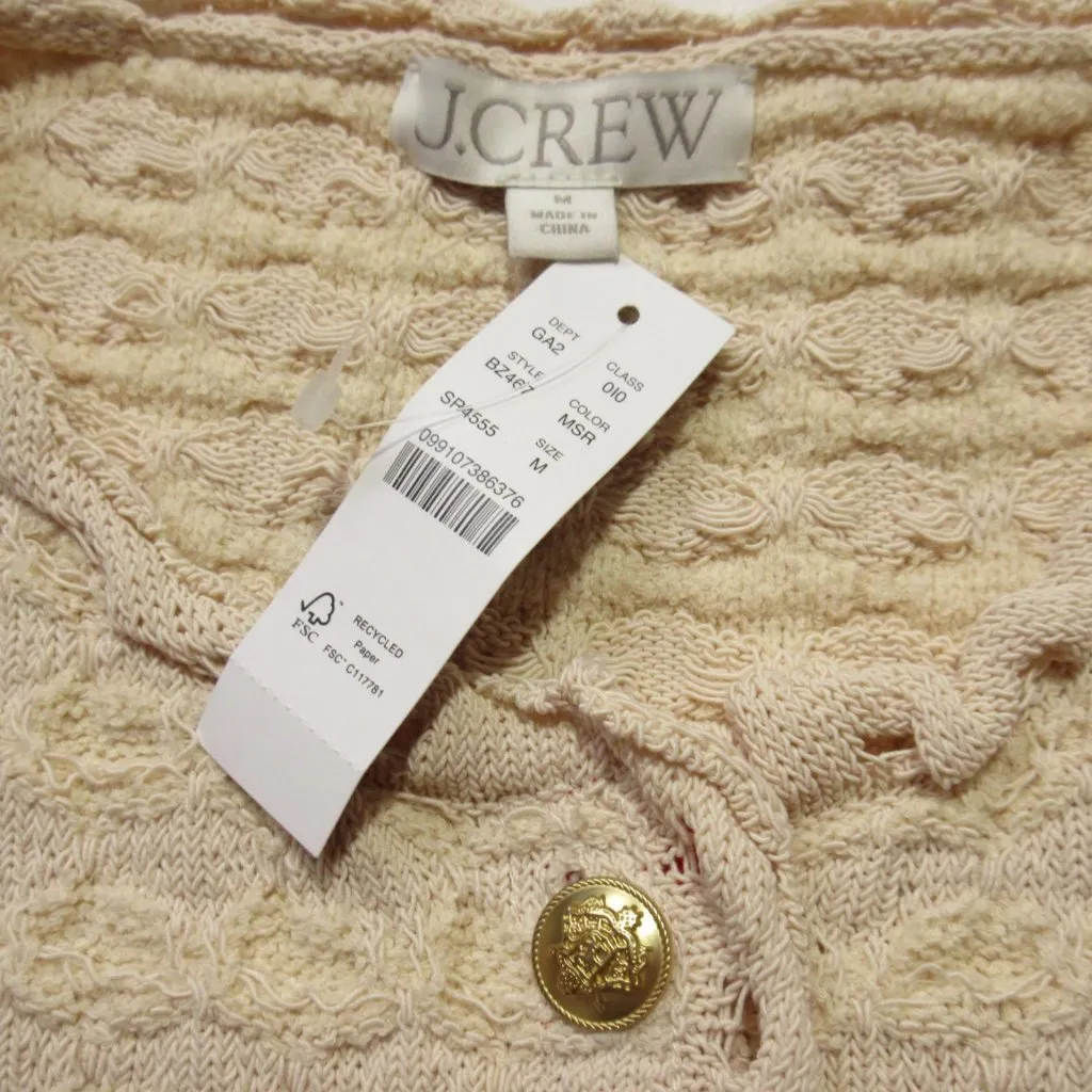 NWT J.Crew Textured Crochet Lady Jacket in Moroccan Sand Red Cardigan Sweater M - Image 8