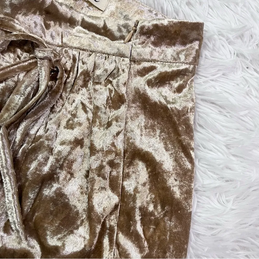 LISTICLE Boutique Golden Taupe Crushed Velvet Skort Medium NWT - Image 6