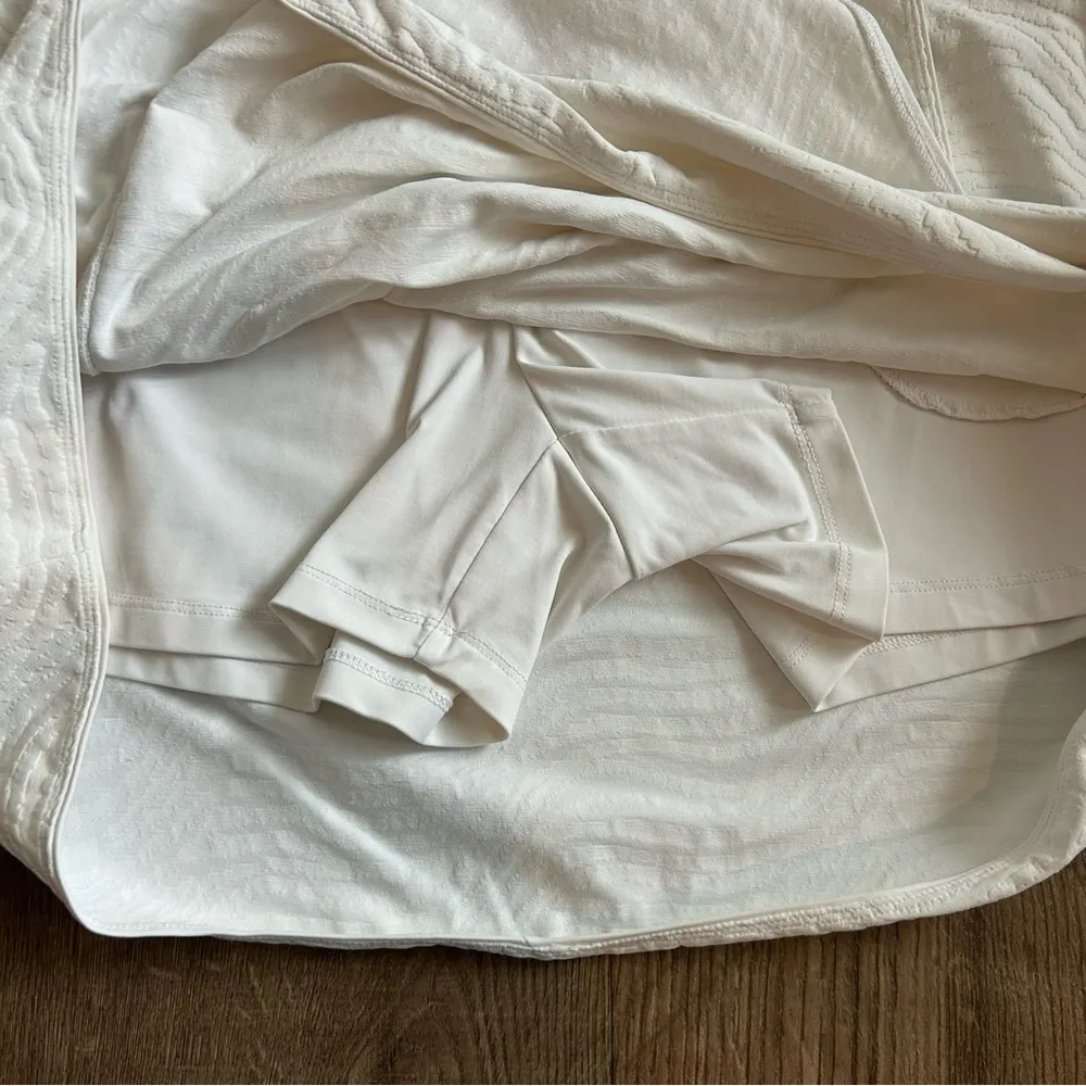 J. McLaughlin White Textured Catalina Tennis Faux Wrap Skort L - Image 7