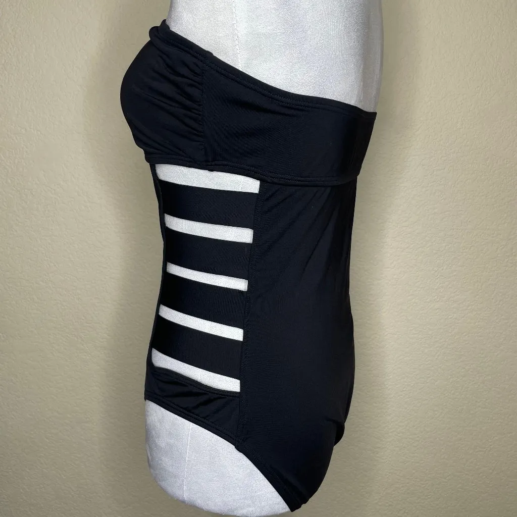 Kenneth Cole Reaction Black Sexy Cut-Out Bandeau One piece Size Large 10/12 - Image 3