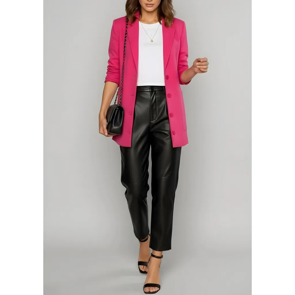 GRLFRND Jeane Suit Jacket, Bright Pink, XS - Image 5