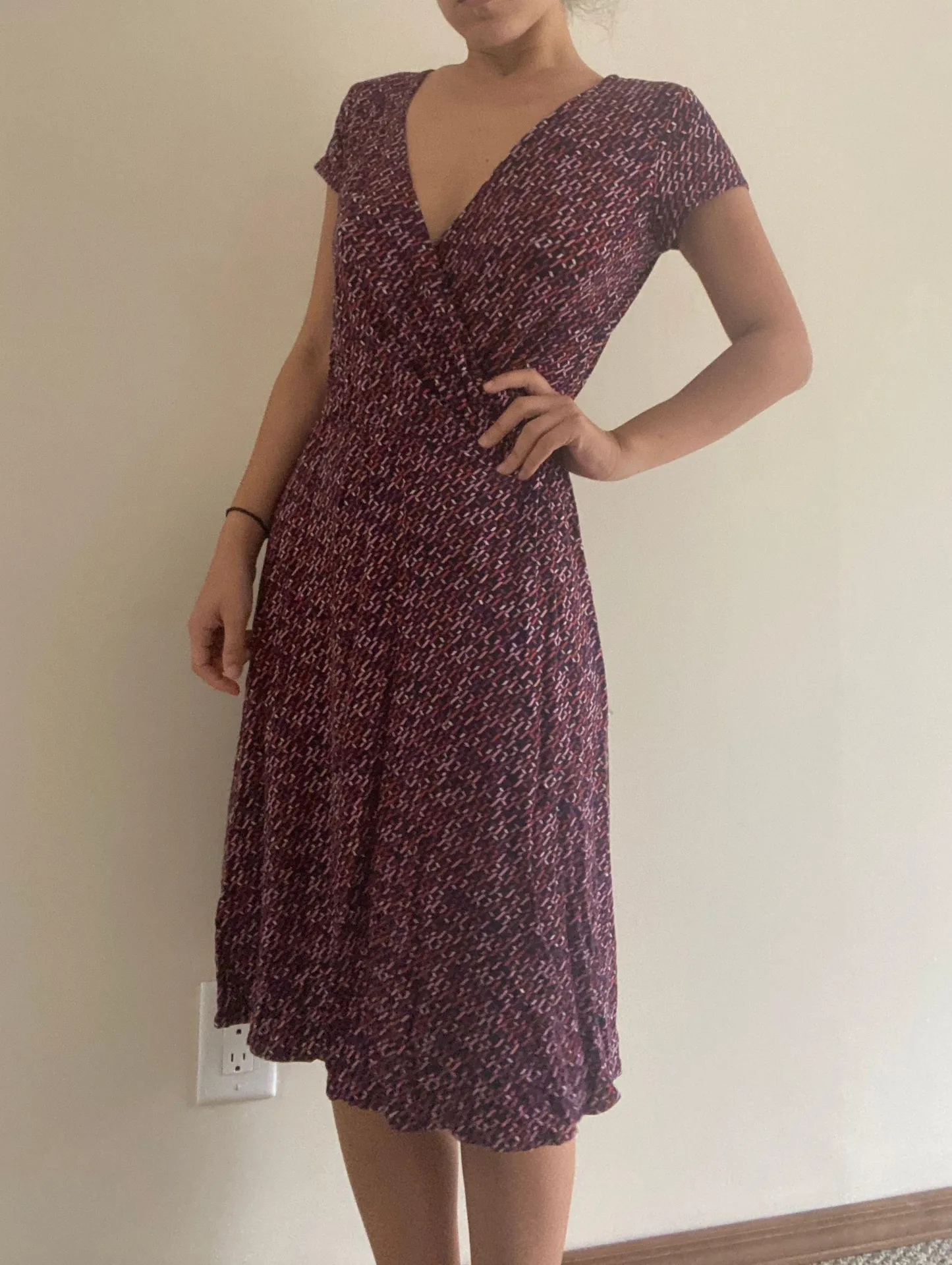 New York & Co. Pink And Black Chain Print Dress  - Image 3