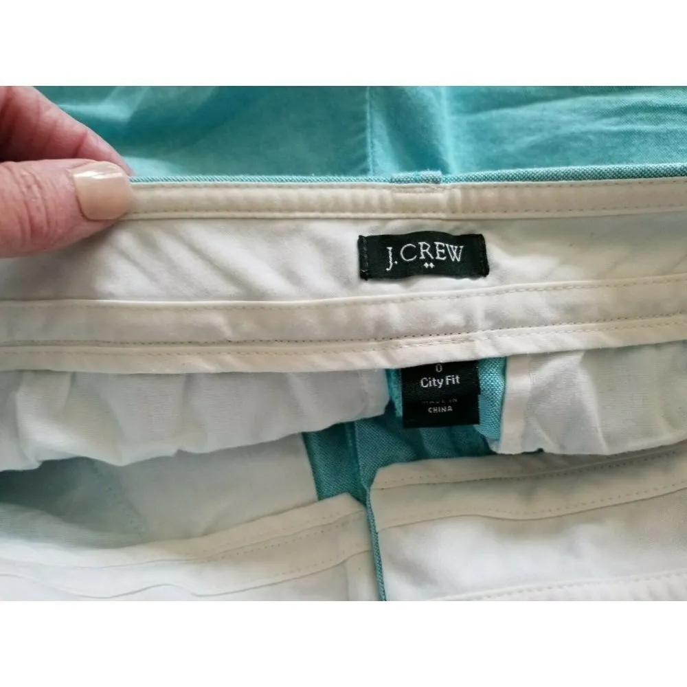 J Crew Powdered Oxford Shorts City Fit Blue Women's Size (0) - Image 3