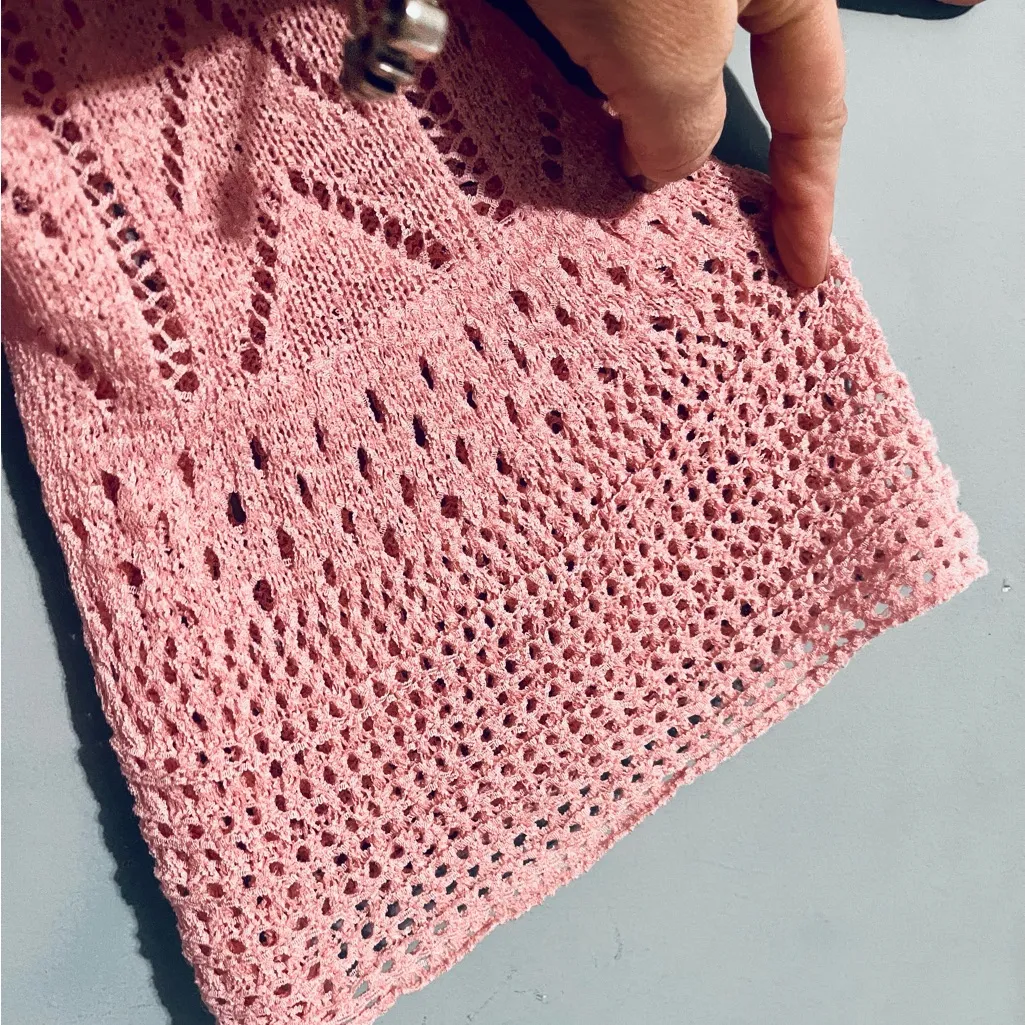 Ruby Road Pink Sz XL Open Front Lightweight Sweater Tie Front Butterfly Sleeve - Image 6