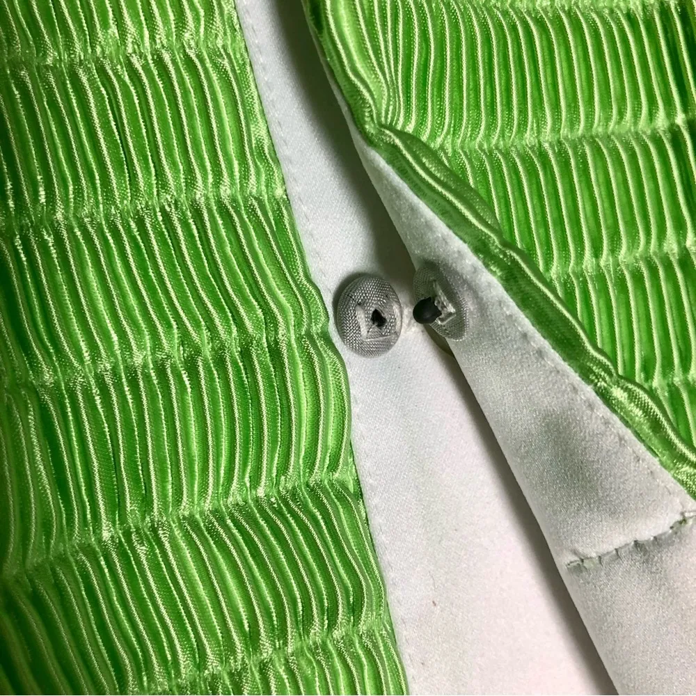 NWT Vintage After Five Lime Green Blazer Jacket Crystal Bejeweled Pistachio sz M - Image 7