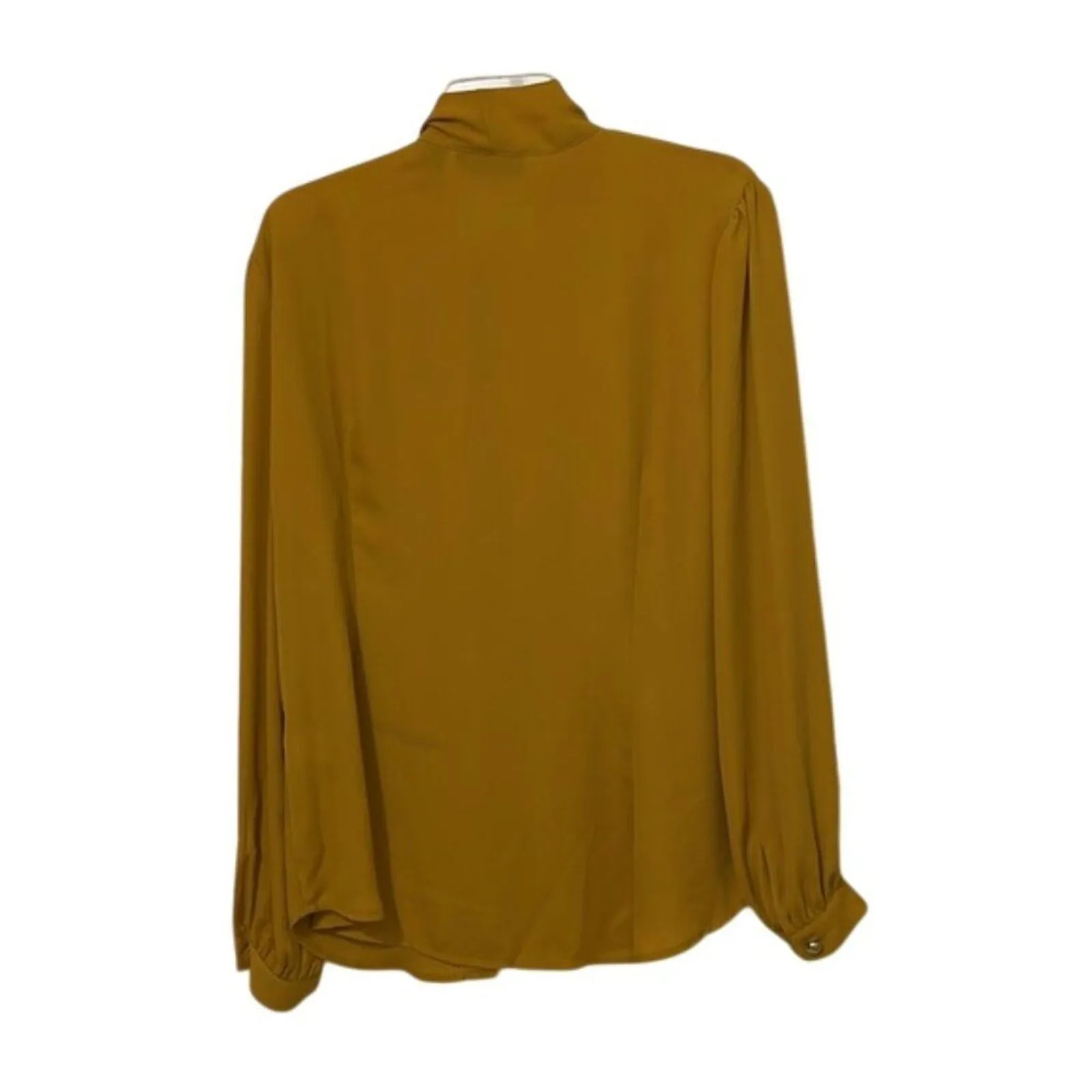 New York & Company Yellow Long Sleeve Tie Front Blouse Womens Size XL NEW - Image 4