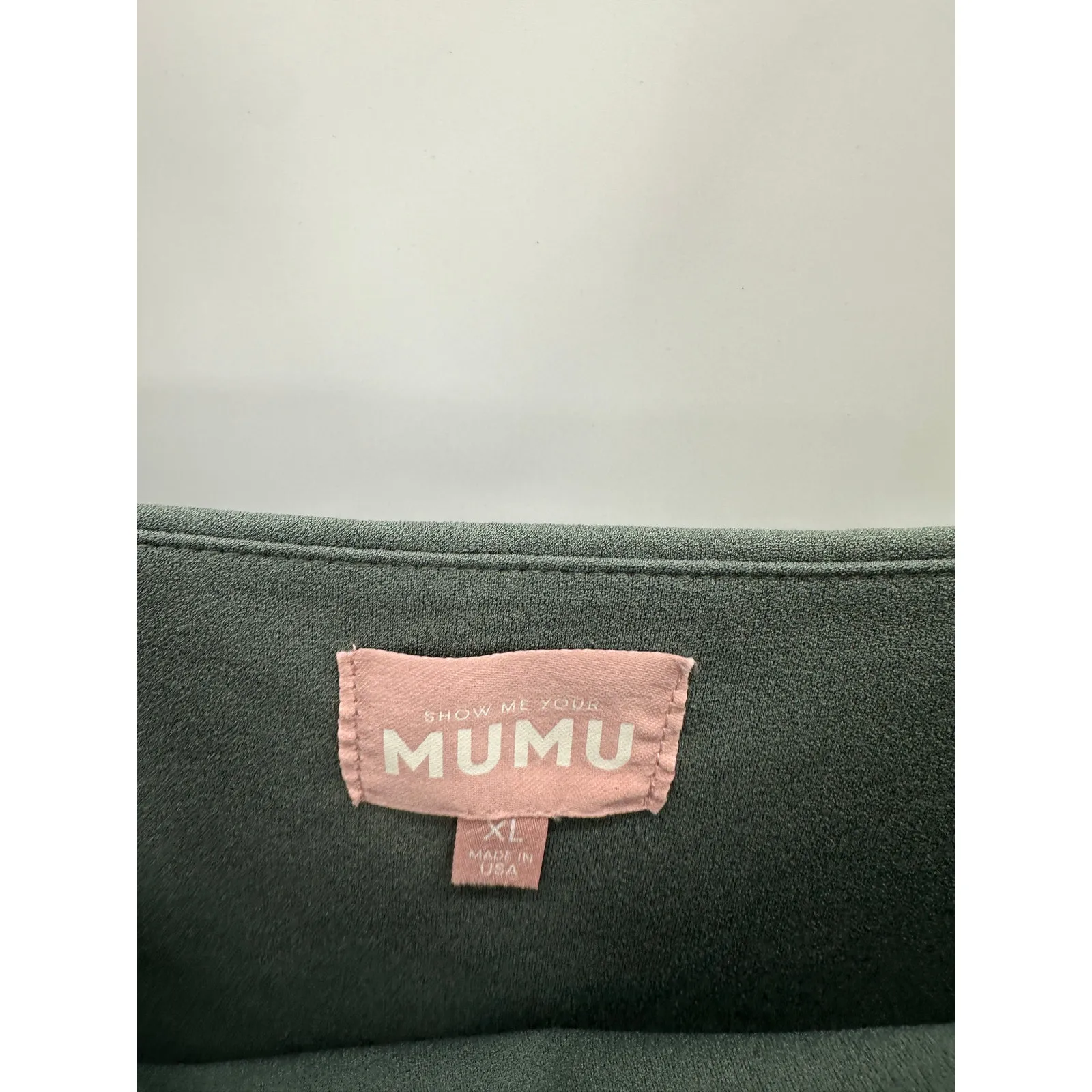 Show Me Your Mumu Eden Green Grey Square Neck Midi Dress Size XL Wedding Party - Image 7