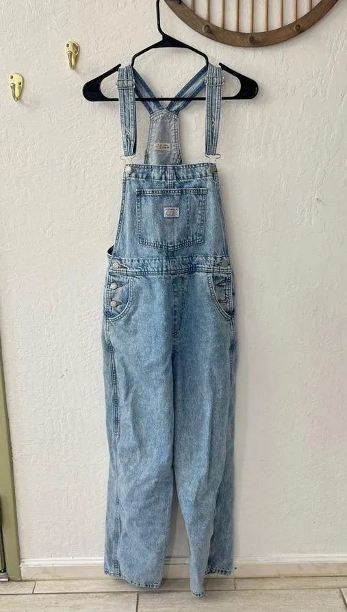 Levi’s Premium Denim Straight Leg Vintage Washed Overalls Small - Image 9
