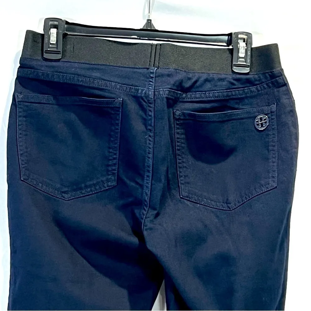 Tory Burch Crepe Cropped Legging Pants Size 30 Navy - Image 7