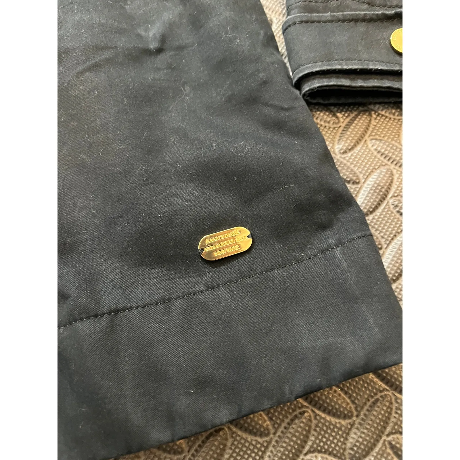 Abercrombie water/wind resistant jacket dark gold buttons hooded womens‎ S - Image 3