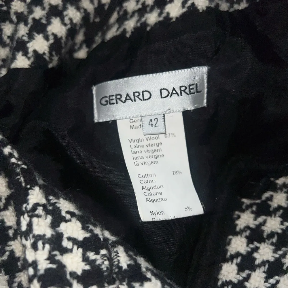 Gerard Darel Vintage Houndstooth Wool Blend Tweed Button Front Blazer FR42 Black Size undefined - Image 3