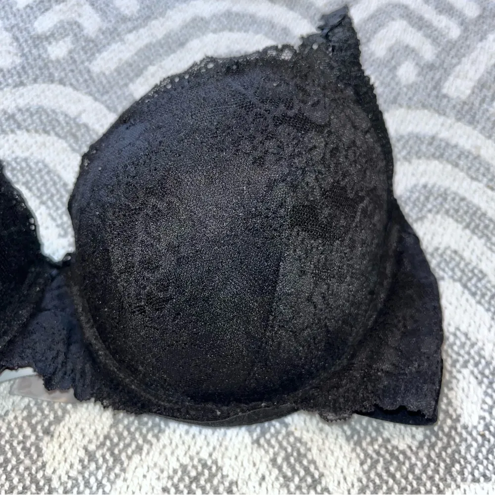PINK VICTORIA’S SECRET Balconette Black Lace Push Up Bra 36D - Image 2