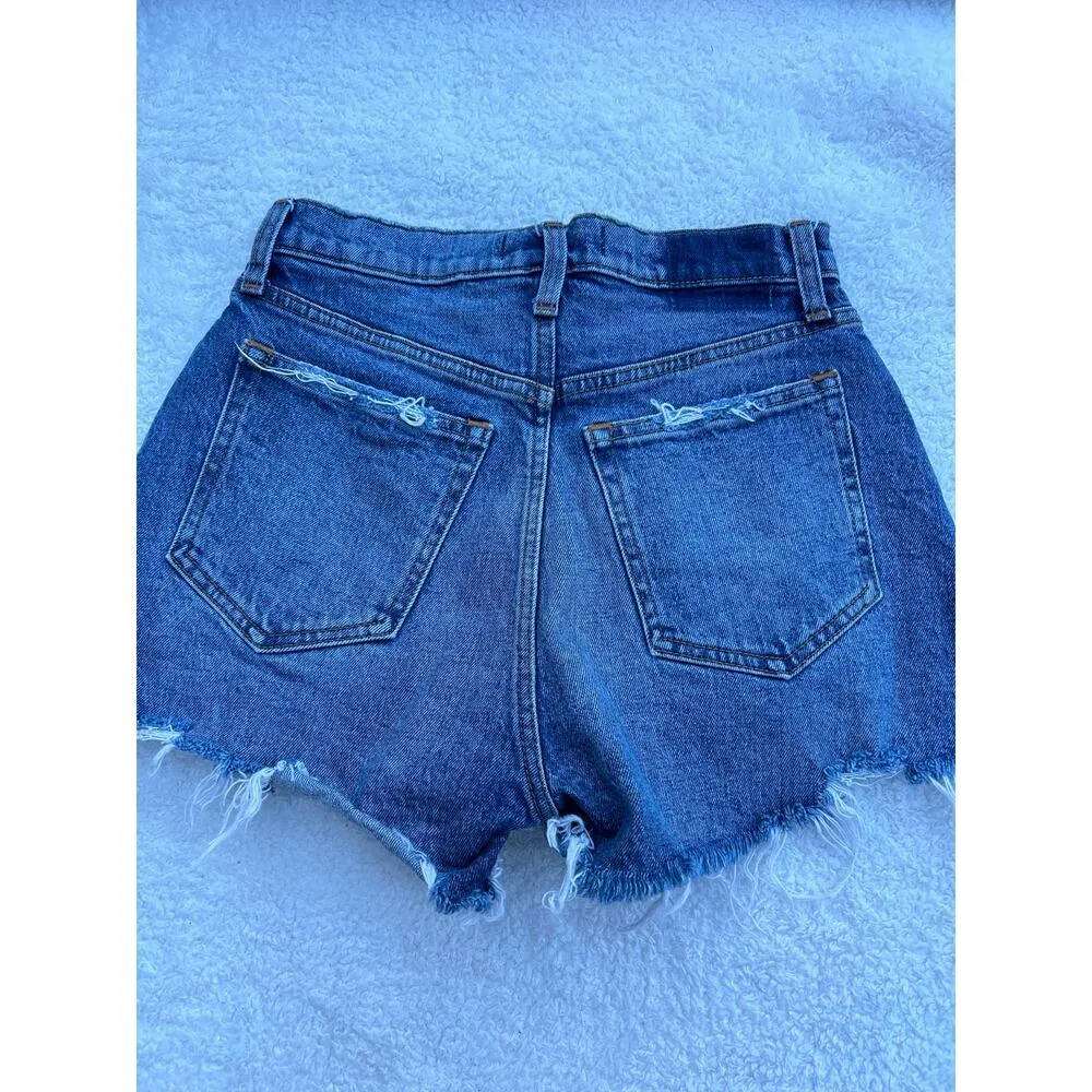 Abercombie & Fitch The Mom Short High Rise Curve Love Denim Shorts Size 25 - Image 4