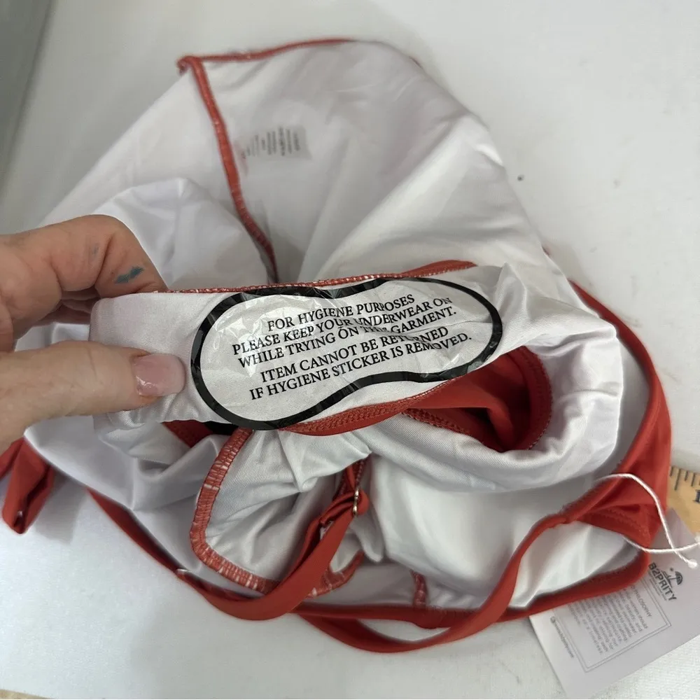 NWT Rust Halter Ruched Crossover One - Image 9