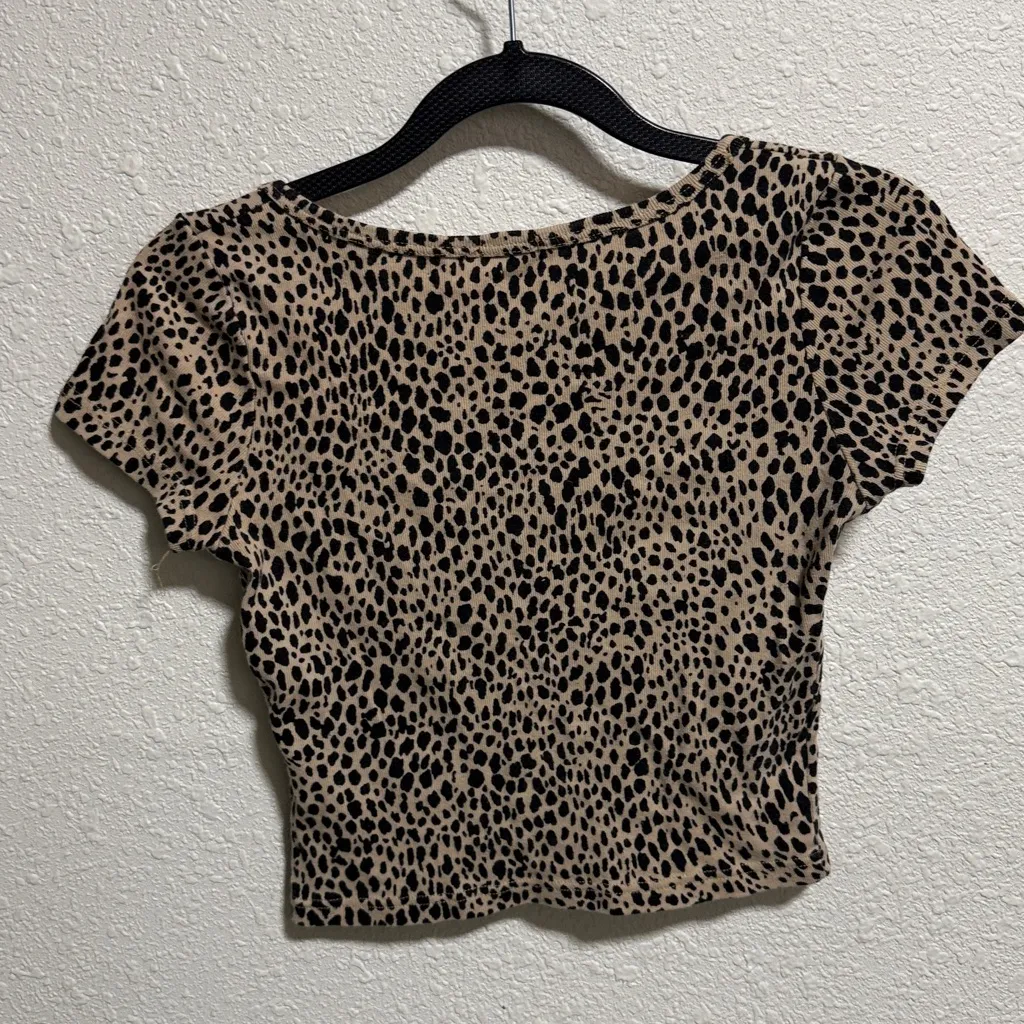 John Galdt crop cheetah print top size xs - Image 5