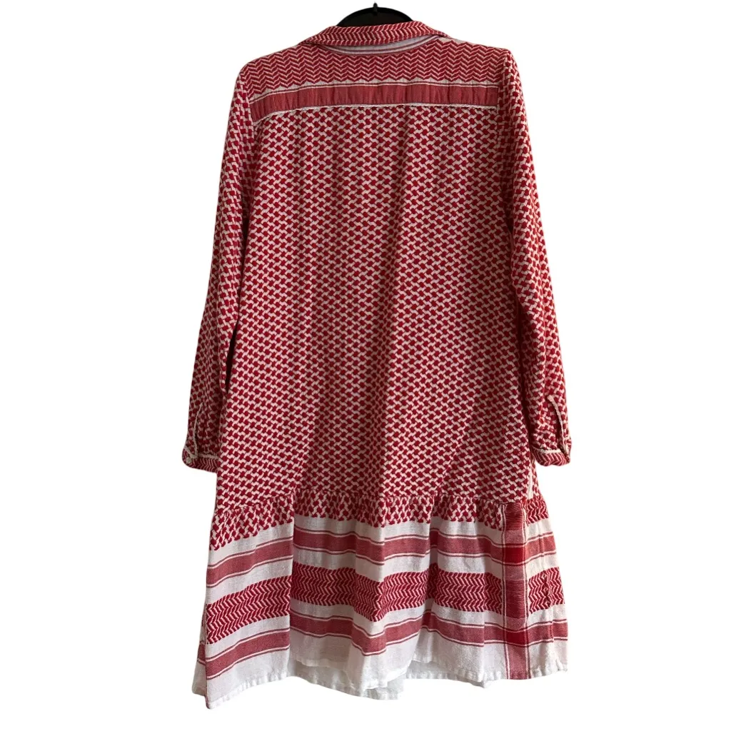 Cecilie Copenhagen Red/White Keffilyn Inspired Print 100% Cotton "Lynette" Dress Red - Image 9