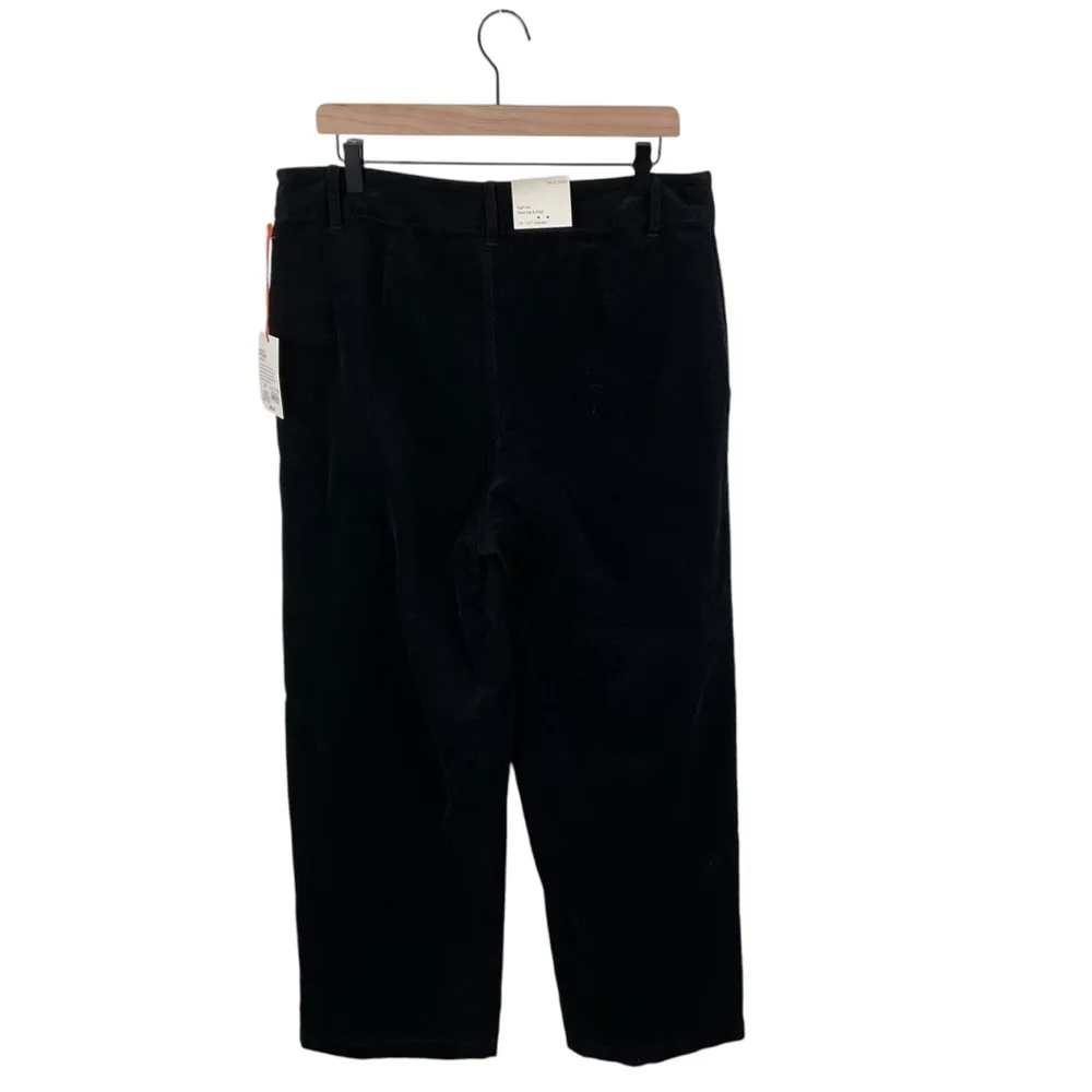 NEW Knox Rose Women's High Rise Wide Leg Corduroy Pants Coton Black Size 14 - Image 3