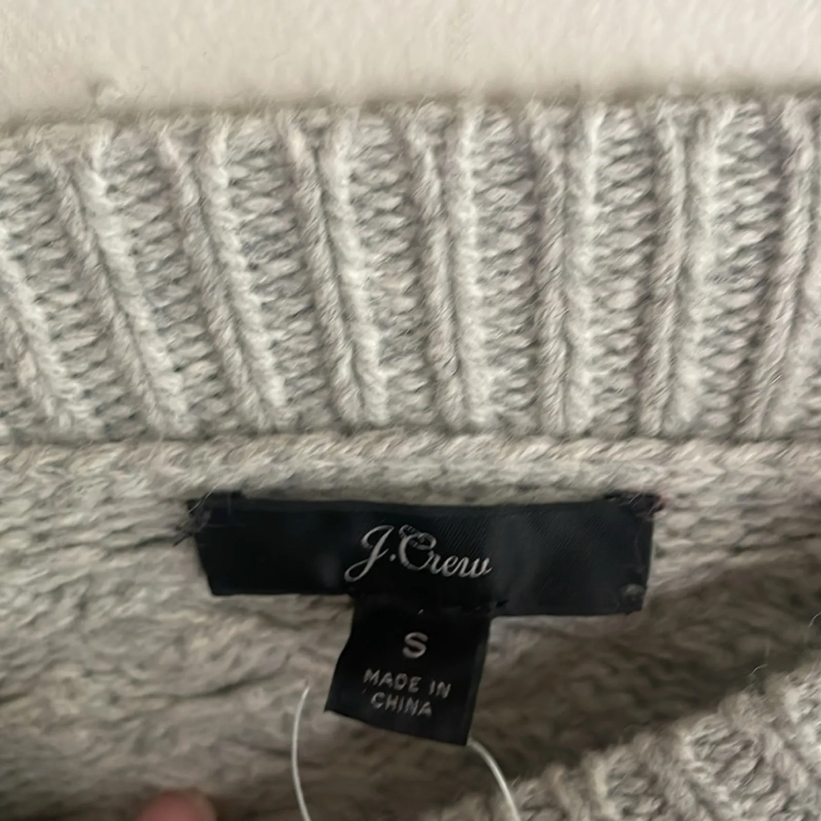 J.Crew Cable-knit Sequin Sweater Gray - Image 7