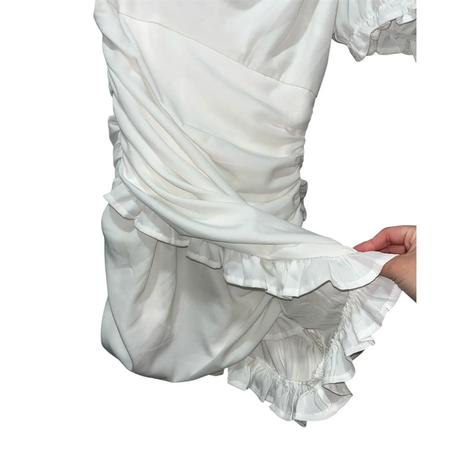 Hello Molly Not Fair On Me Mini Dress White Size 2 Bridal Coquette - Image 9