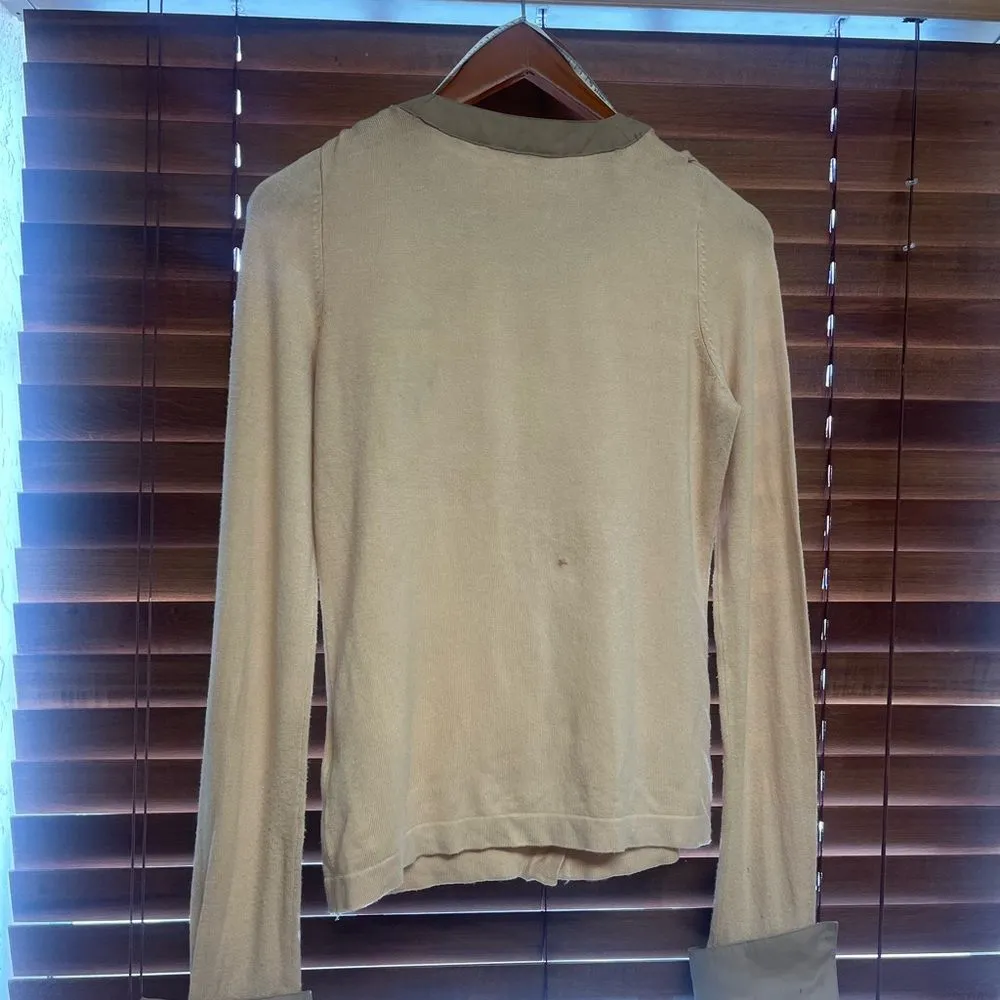 Twelve by Twelve Los Angeles Cream Cardigan Sweater | Size M with Metallic Pin Size M - Image 2