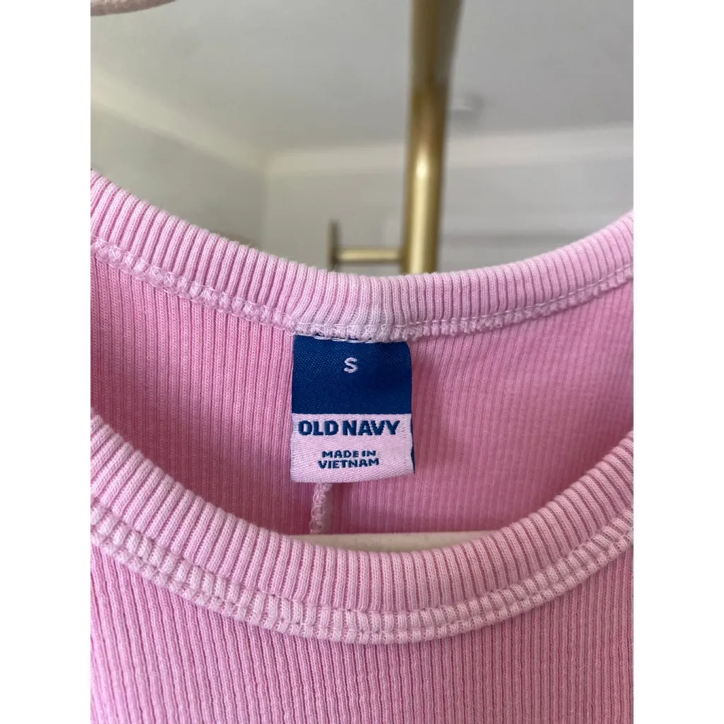 Old Navy Bodycon Midi Dress Pink Ribbed Cotton Streetwear Clean Girl Trendy Boho - Image 4