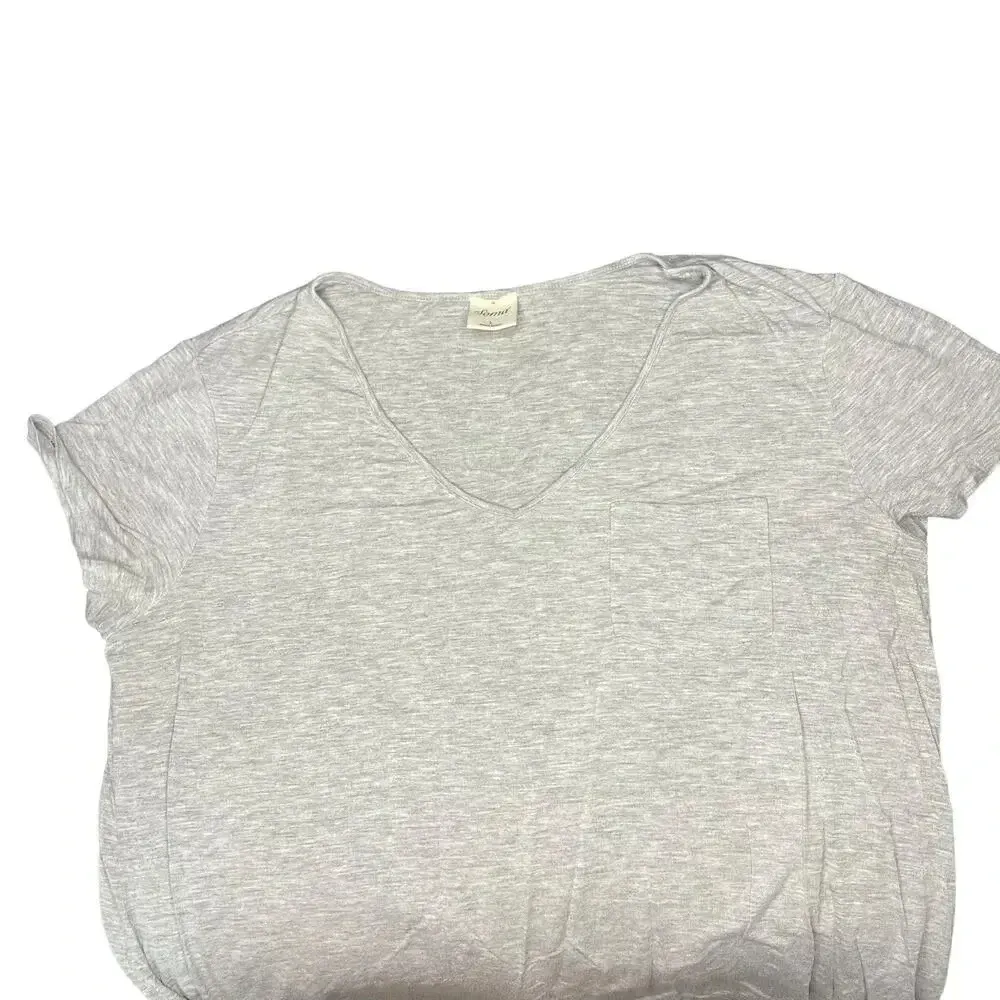 Soma Women's Large Gray Short Sleeve V-Neck‎ Knee Length Night Gown / Dress - Image 2