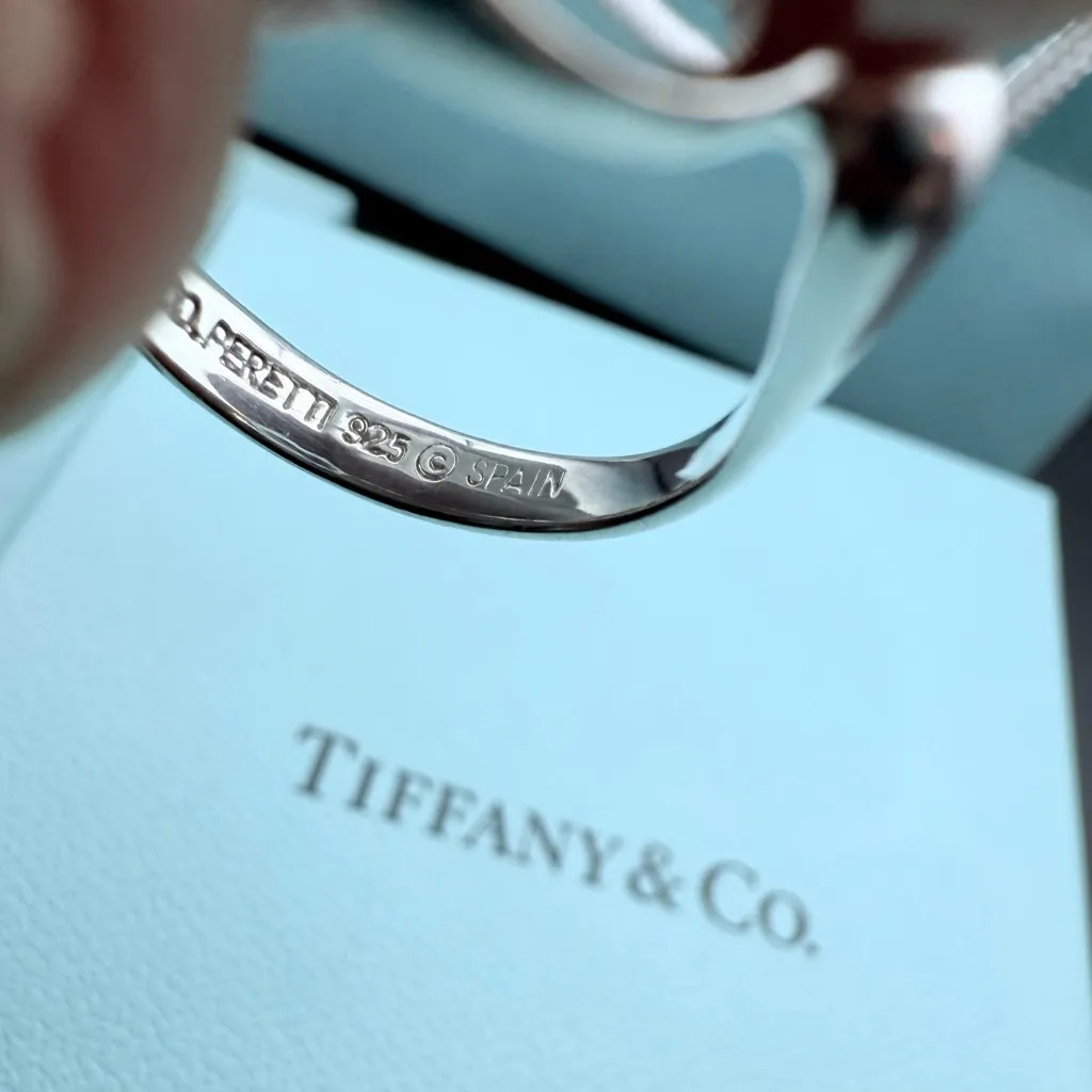 Tiffany & Co Elsa Peretti Open Heart Ring Sterling Silver Sz 6.25 Authenticated - Image 7