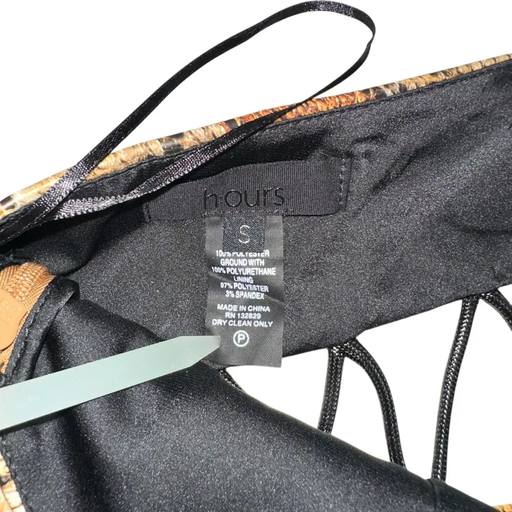 Revolve h:ours Elena One Shoulder Reptile Print Faux Leather Mini Dress SMALL - Image 4