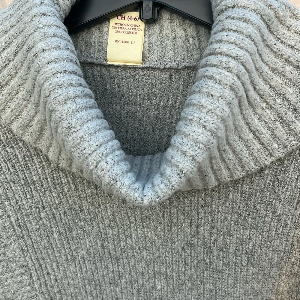 Oversized Comfy Sweater Light Gray Pullover Cowl Neck Womens Small - Image 4