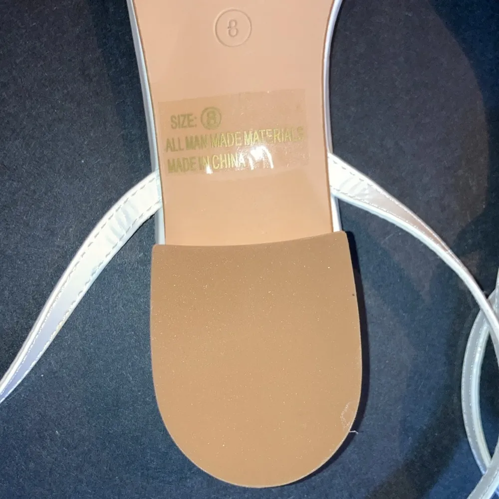 Lulus Lulu’s nwt white wrap around ankle square toe sandal sz 8 - Image 6