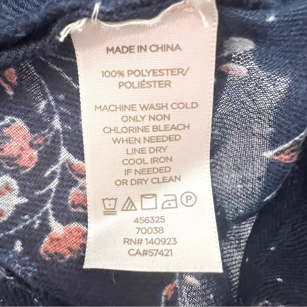 LOFT Navy Blue & Pink Floral Kimono Cardigan Top One Size - Image 11