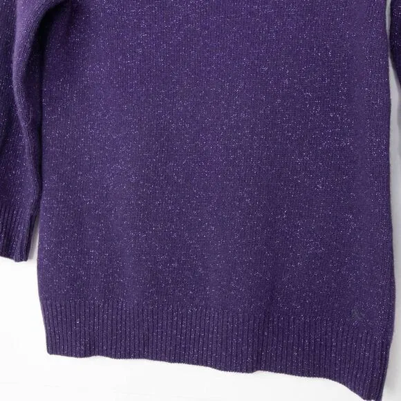 NWOT vineyard vines Lambswool Cashmere‎ Cowl neck Sweater, sparkly Purple, Small - Image 7