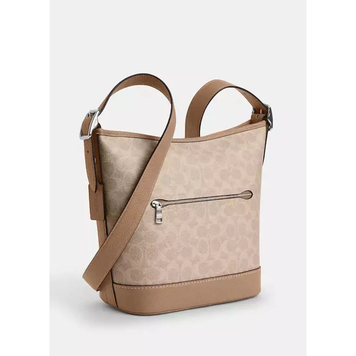 🔥NWT! Coach Jude Duffle Handbag in Signature Canvas Sand/Taupe Msrp:$450.00 - Image 3