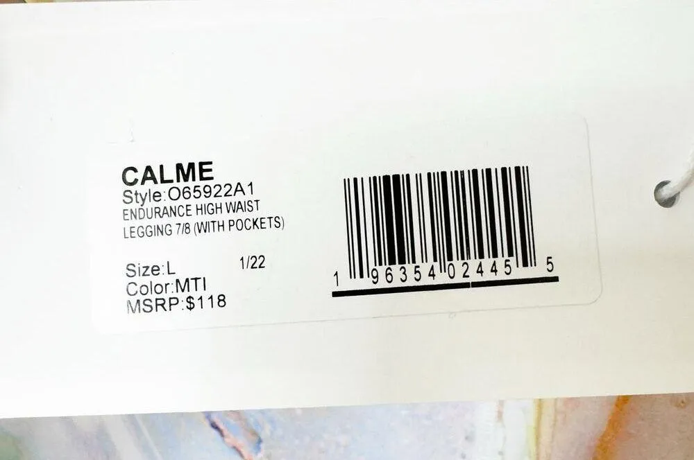 NWT Calme by Johnny Was Multi Marble High Waist Endurance Leggings L Size L - Image 7