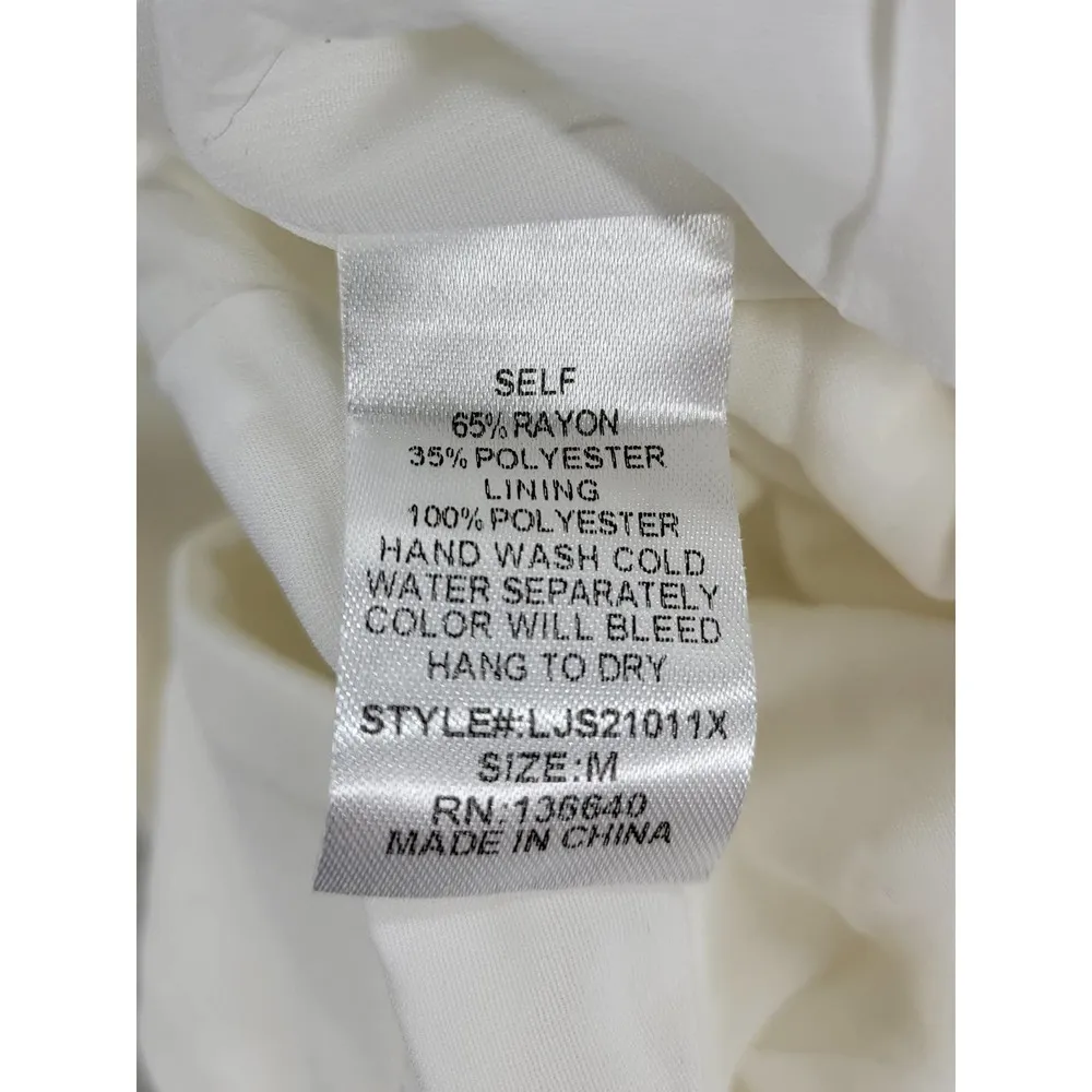 L'atiste by Amy Womens Jumpsuit Sz M White Front Zip Plunging V-Neck Career NEW - Image 6