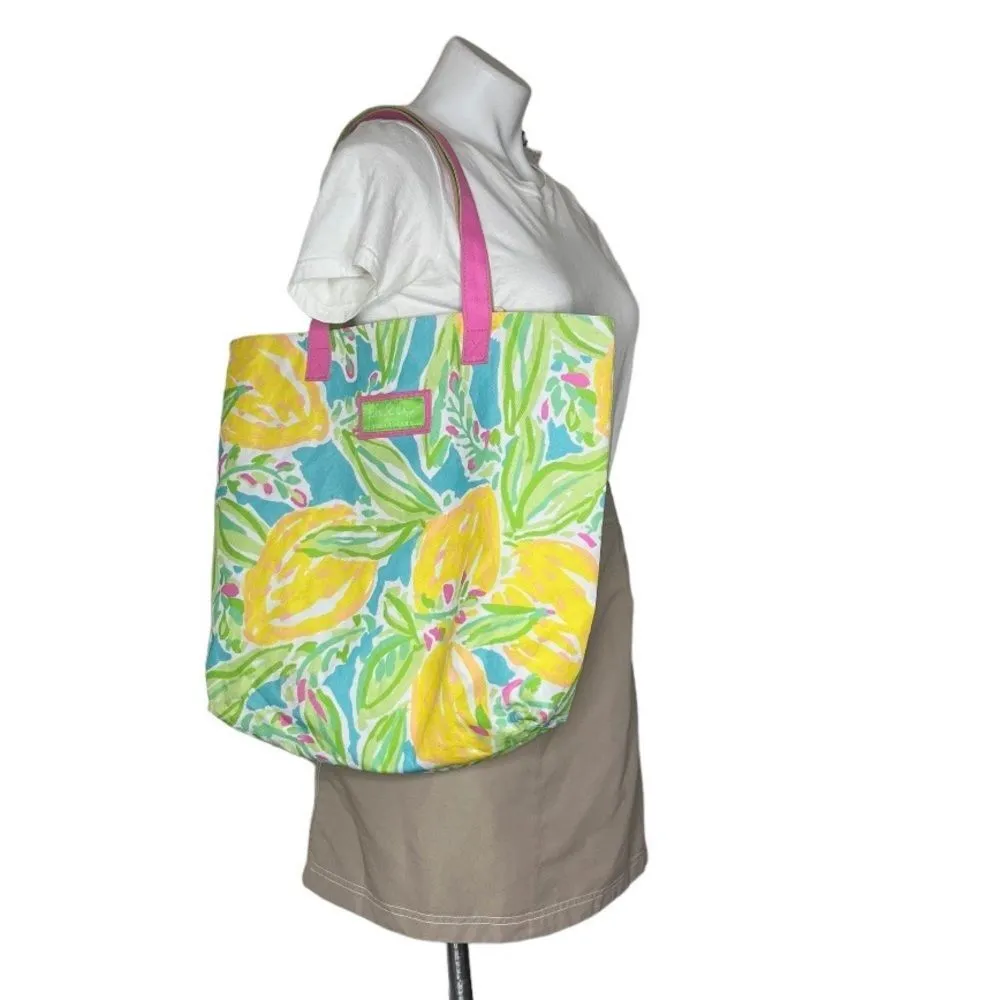 LILLY PULITZER For Estée Lauder Large Tote Bag Small Zip Makeup Bag Pastels - Image 9