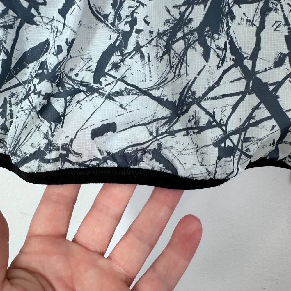 Decathalon Kalenji Wind Jacket Trail Grey Blue Geometric Running Women's Size XL Silver - Image 5