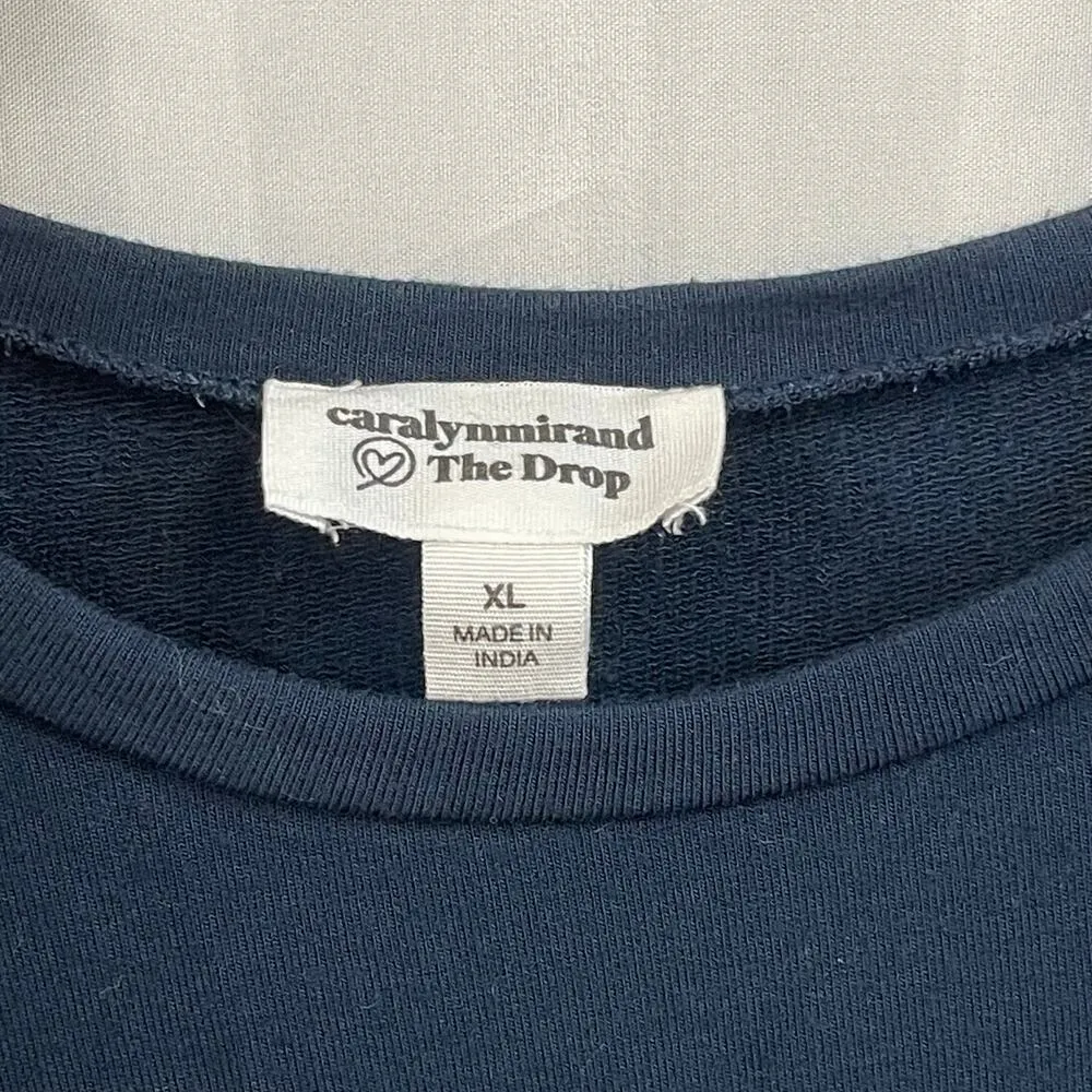 Carolyn Mirand The Drop Puff Sleeve Long Sleeve Top Navy XL Blue - Image 4