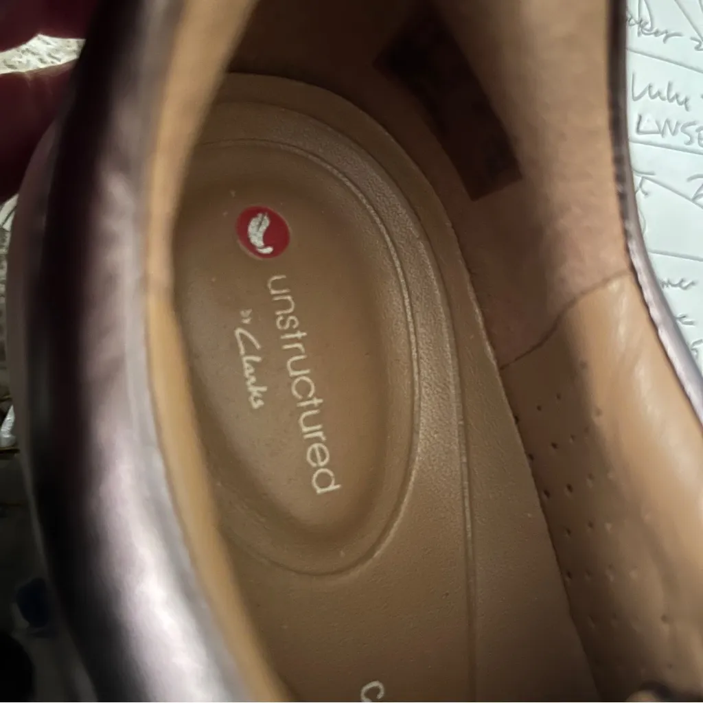 Clarks Women’s Unstructured 'Un Maui Lace' Leather Lace Up Shoes Bronze Sz 8.5 - Image 9